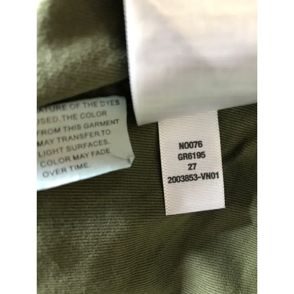 Madewell Griff Pants Superwide Leg Cargo Garment Dye Desert Olive Green NWT 27